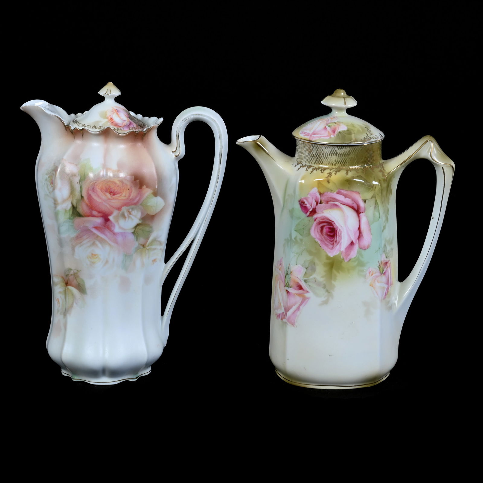 (2) Chocolate Pots Marked R.S. Prussia (1 of 5)