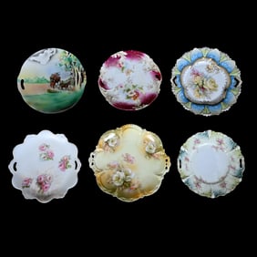 (6) Cake Plates, R.S. Prussia