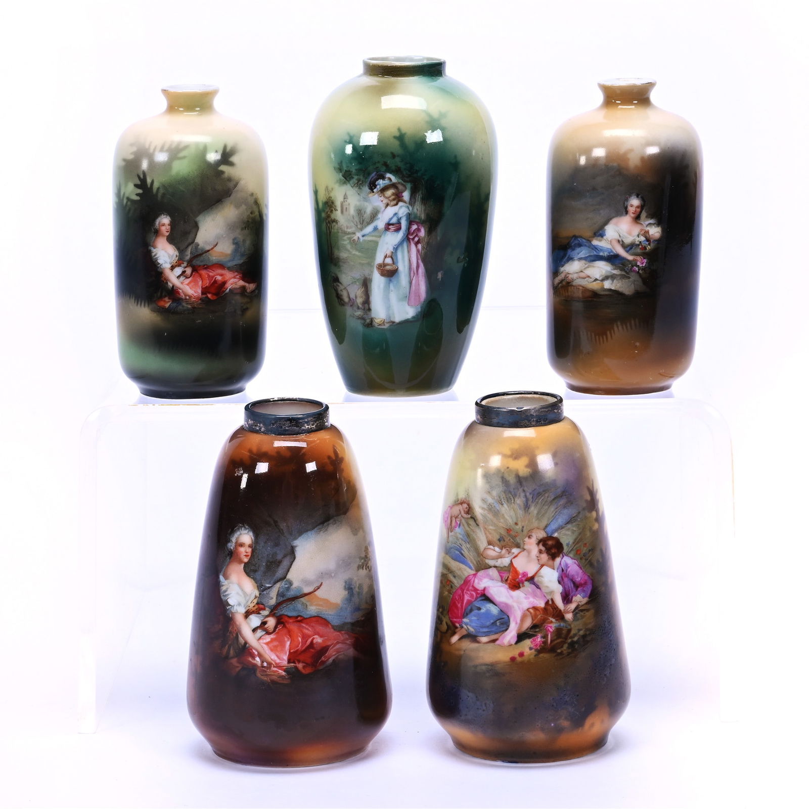 (5) Vases, Unmarked R.S. Germany (1 of 3)
