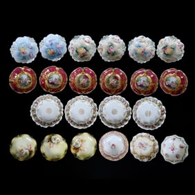 (22) Berry Bowls, R.S. Prussia, (4) Sets, (3) Individuals