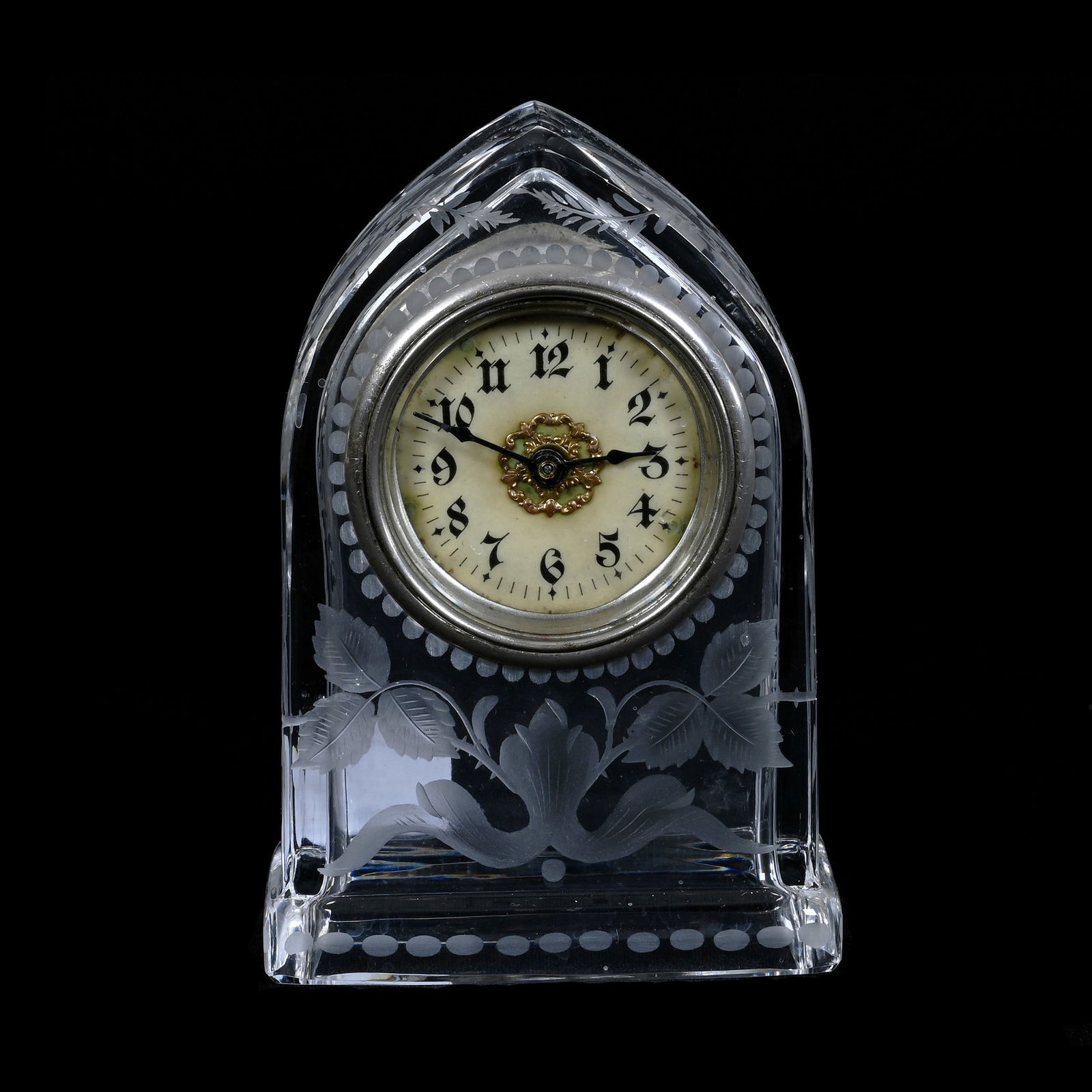 Desk Clock, ABCG, Signed Sinclaire, Finely Engraved Rose Decor (1 of 4)