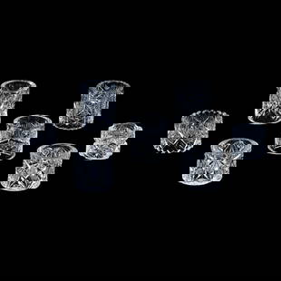 (7) Napkin Ring Holders, ABCG: (7) Napkin Ring Holders, American Brilliant Cut Glass, Sizes Range From 1.5" - 2.5", (1) Matching Pair, (5) Individual Rings, See Photos For Details, One With Rim Roughness, Eleanor Eulau Collection.