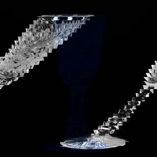 Cordial, ABCG, Acorn Pattern By California Cut Glass: Cordial, American Brilliant Cut Glass, Acorn Pattern By California Cut Glass, 3.75" x 1.875", Honeycomb Cut Stem, Ray Cut Foot, Eleanor Eulau Collection.