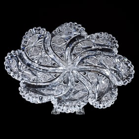 Oval Bowl, Blown Mold, ABCG, Signed Hawkes Kohinoor Pattern