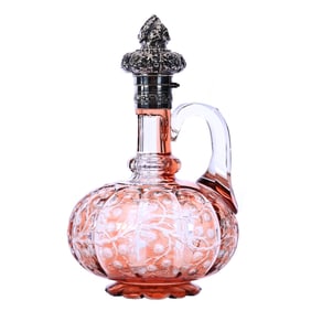 Decanter, BPCG, Apricot Cut To Clear, Attributed To Stevens & Williams