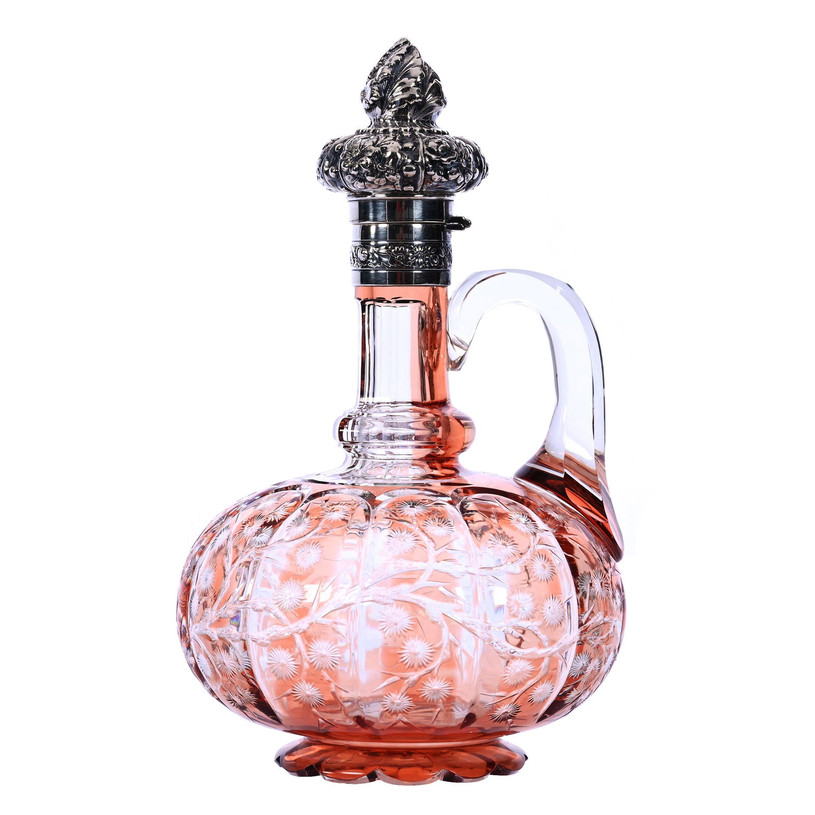 Decanter, BPCG, Apricot Cut To Clear, Attributed To Stevens & Williams (1 of 5)