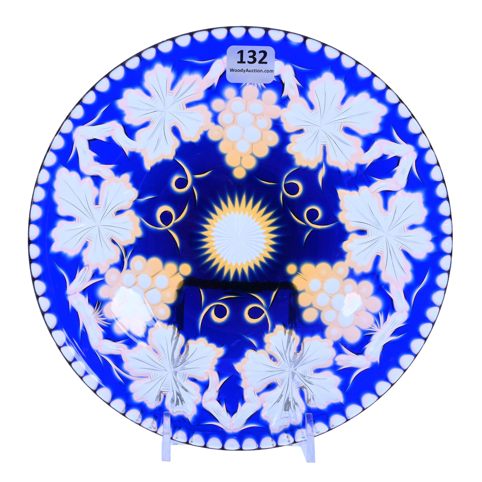 Plate, BPCG, Two Color Cut To Clear, Vintage Pattern By Stevens & Williams (1 of 2)