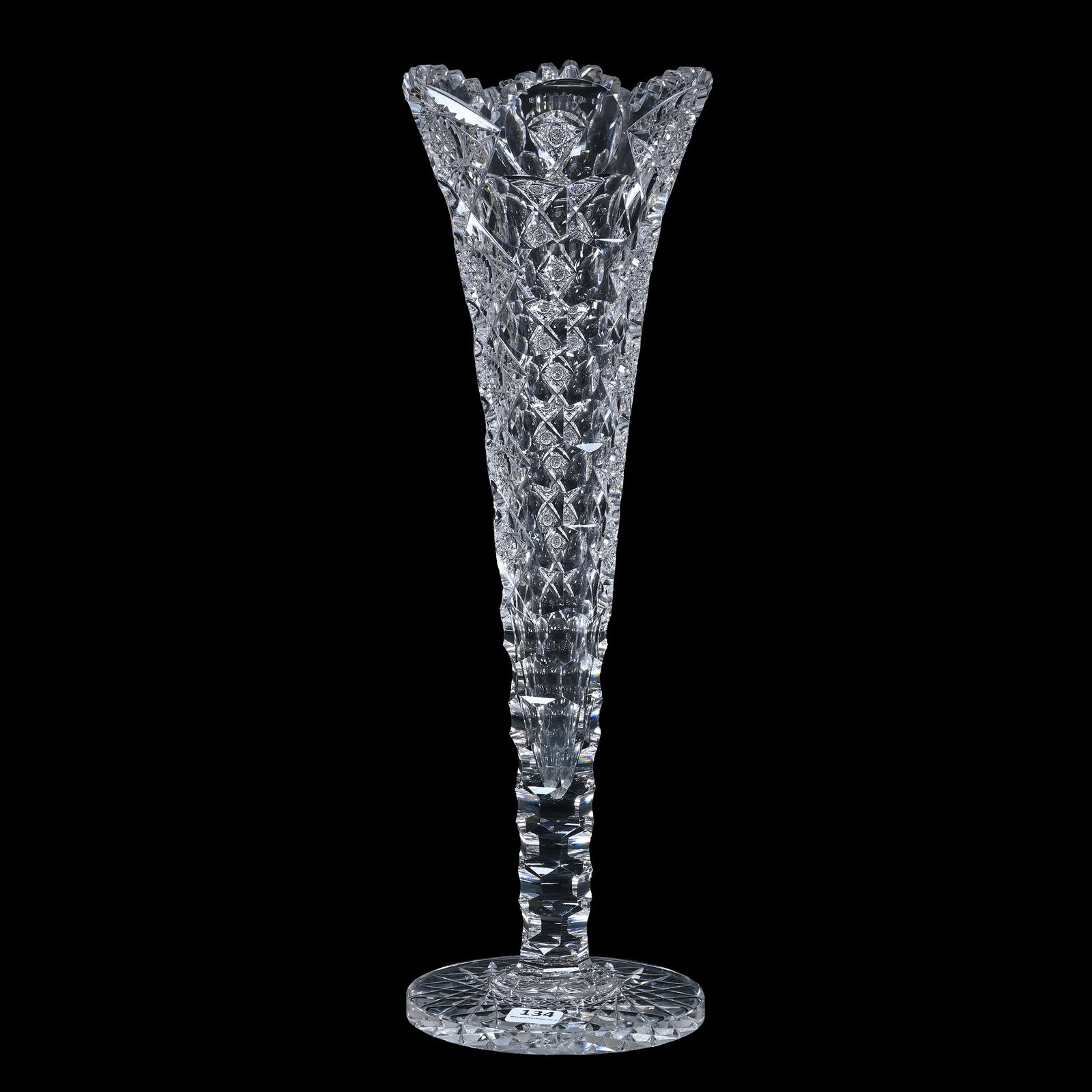 Trumpet Vase, ABCG, Signed Hawkes Queens Pattern (1 of 3)