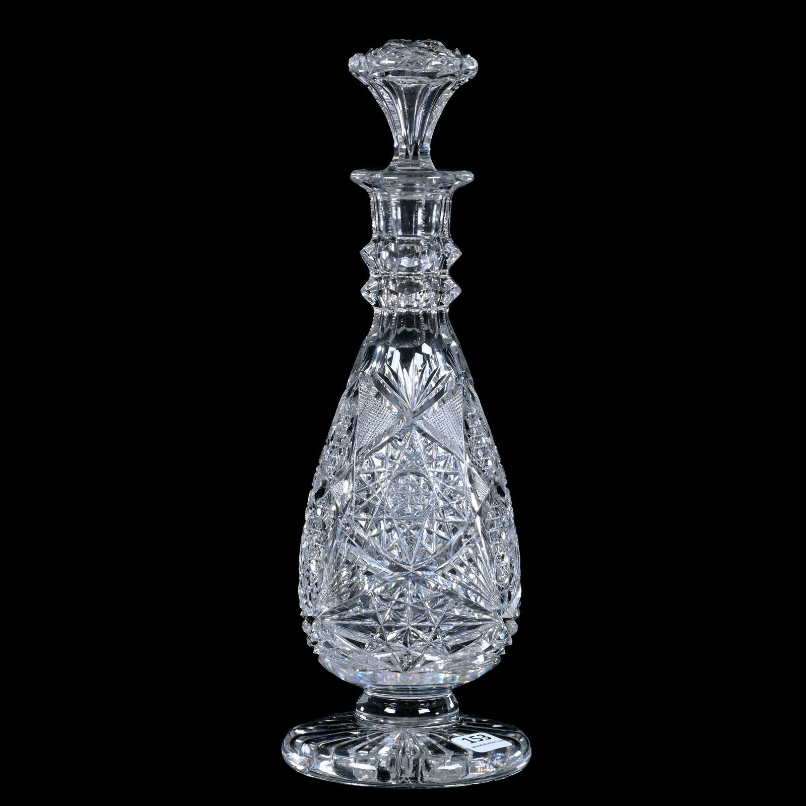 Pedestal Decanter, ABCG, Hobstar, Cane, Strawberry Diamond & Fan Motif (1 of 3)