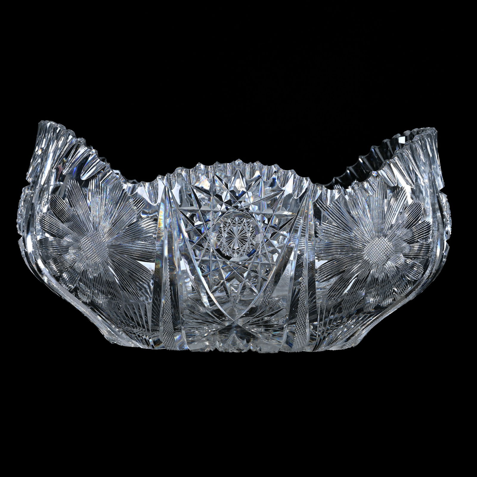 Oval Fruit Bowl, ABCG, Blown Mold, Hobstar, Floral, And Fan Motif (1 of 4)