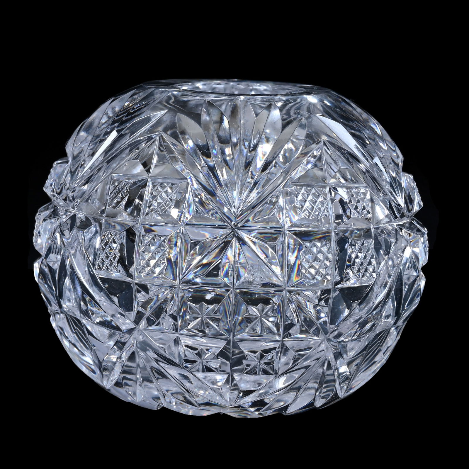 Miniature Rose Bowl, ABCG, Star And Diamond Pattern By Dorflinger (1 of 2)