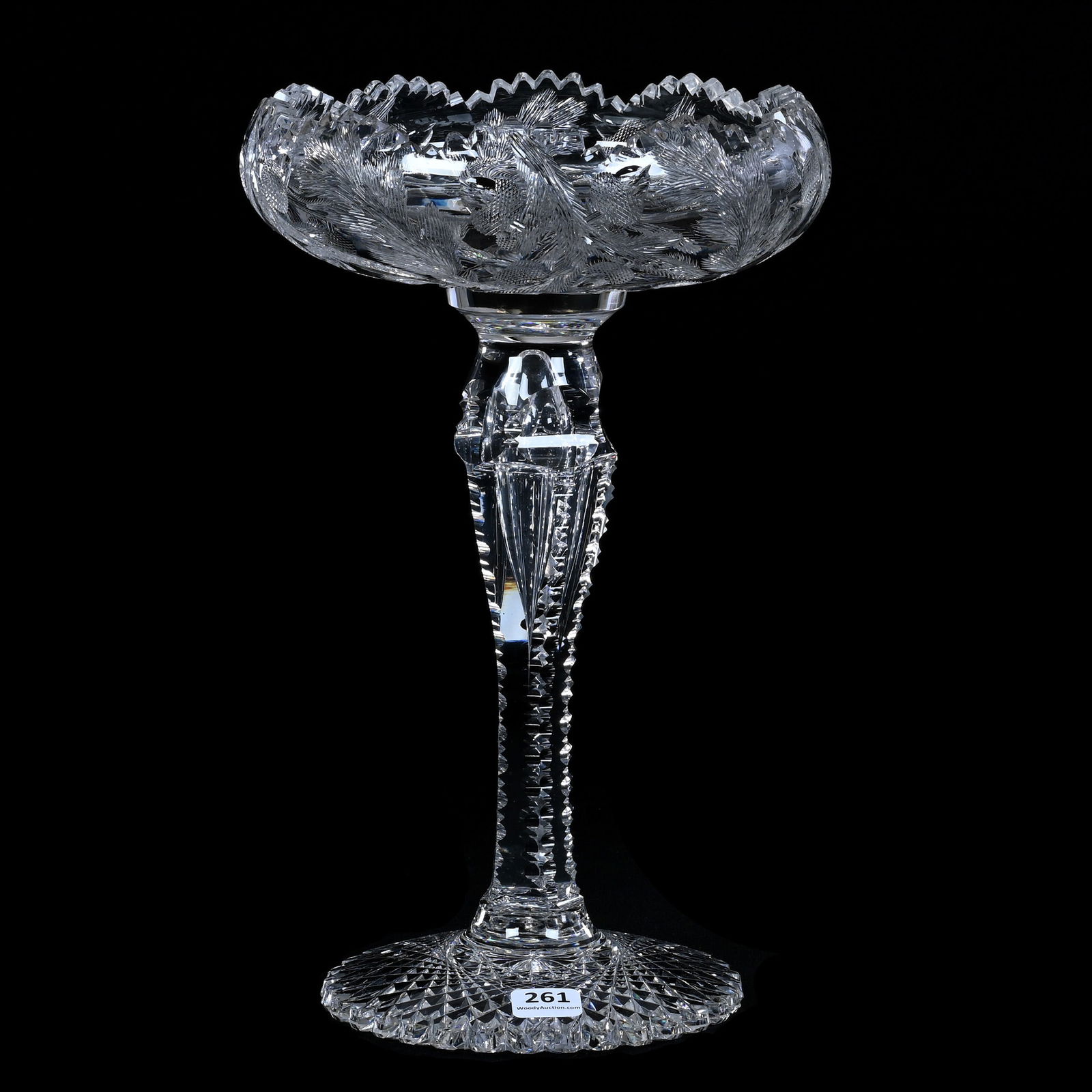 Compote, ABCG, Acorn Pattern Attributed To California Cut Glass (1 of 3)