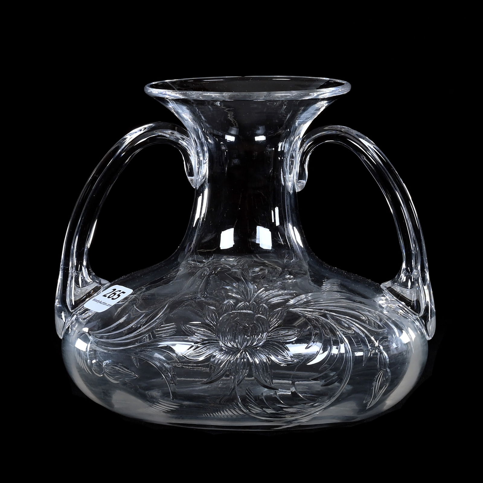 Flower Center, Two Handles, ABCG, Signed Hawkes Gravic Dahlia Engraving (1 of 3)