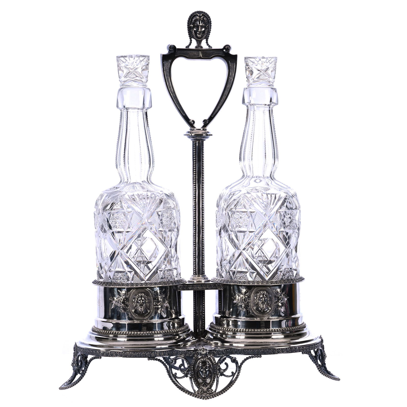 Caddy Set, ABCG, Two Bottles In Coin Silver Frame (1 of 7)