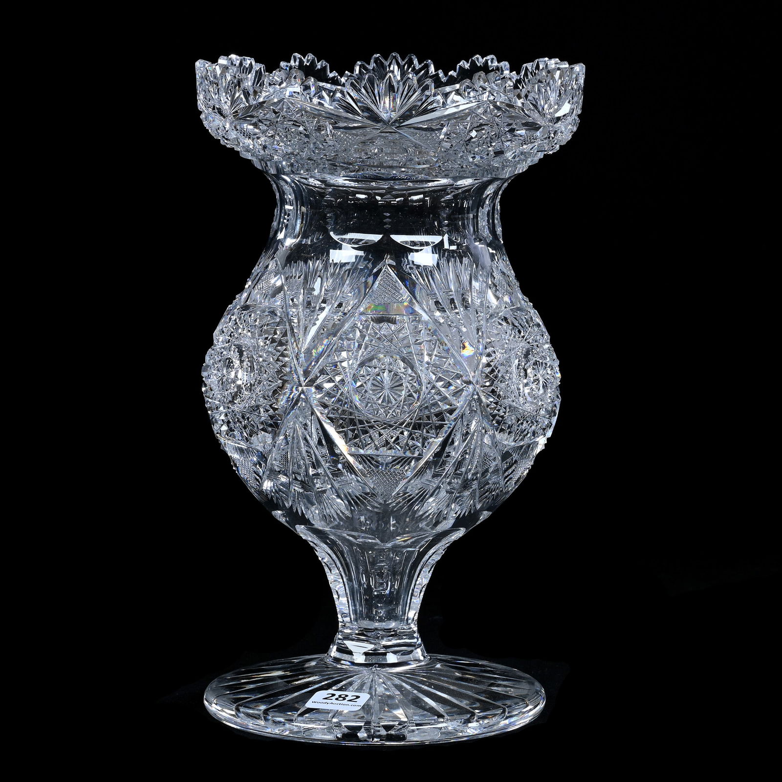Pedestal Urn Shaped Vase, ABCG, Hobstar, Strawberry Diamond, And Notched Fan Motif (1 of 3)