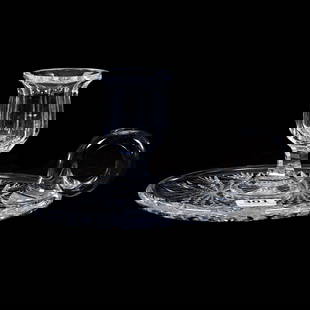 Chamberstick, ABCG, Flashed Hobstar Design: Chamberstick, American Brilliant Cut Glass, Flashed Hobstar Design, 3.25" x 6.25", Eleanor Eulau Collection.