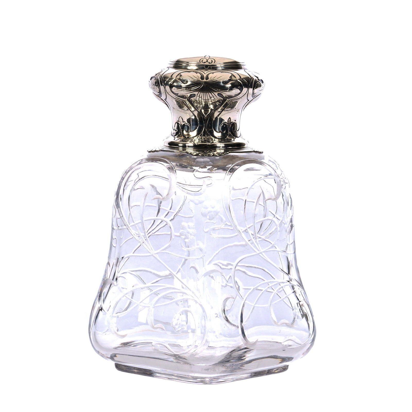 Cologne Bottle, BPCG, Four-Sided, Lightly Engraved Leaf & Blossom Design (1 of 5)