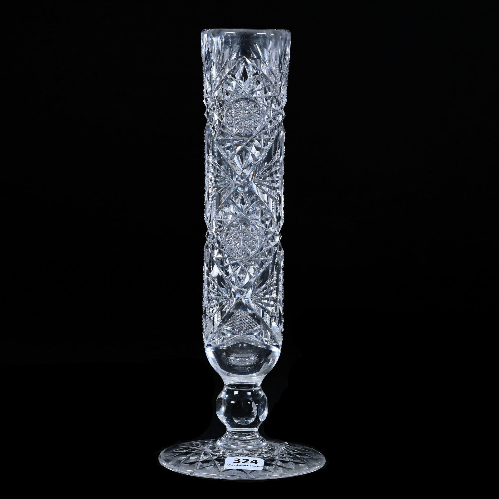 Pedestal Vase/Over-Sized Hat Pin Holder, ABCG, Hobstar, Prism, And Fan Motif (1 of 3)