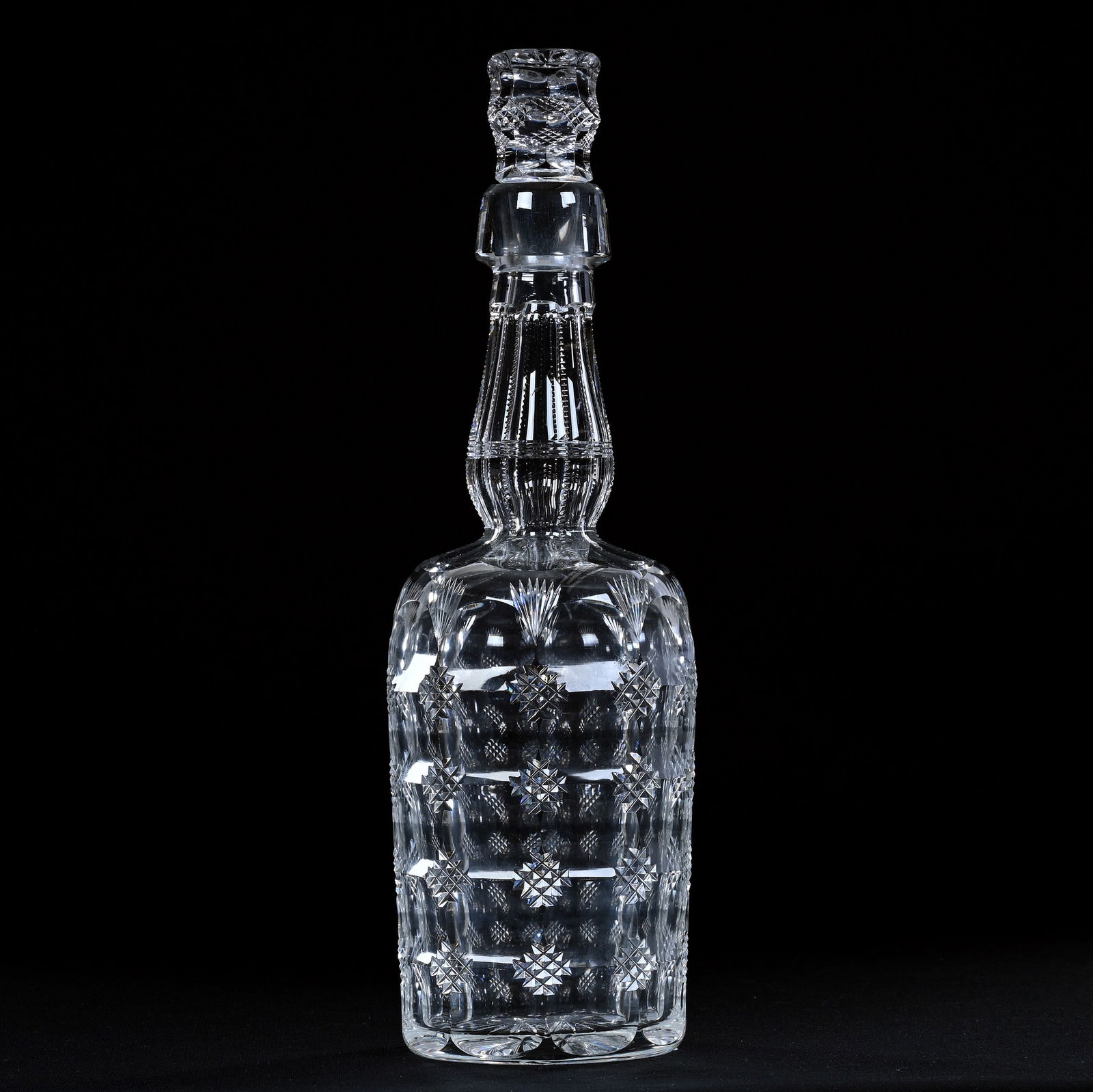 Whiskey Bottle, American Brilliant Cut Glass, Savoy Pattern By Pairpoint (1 of 3)