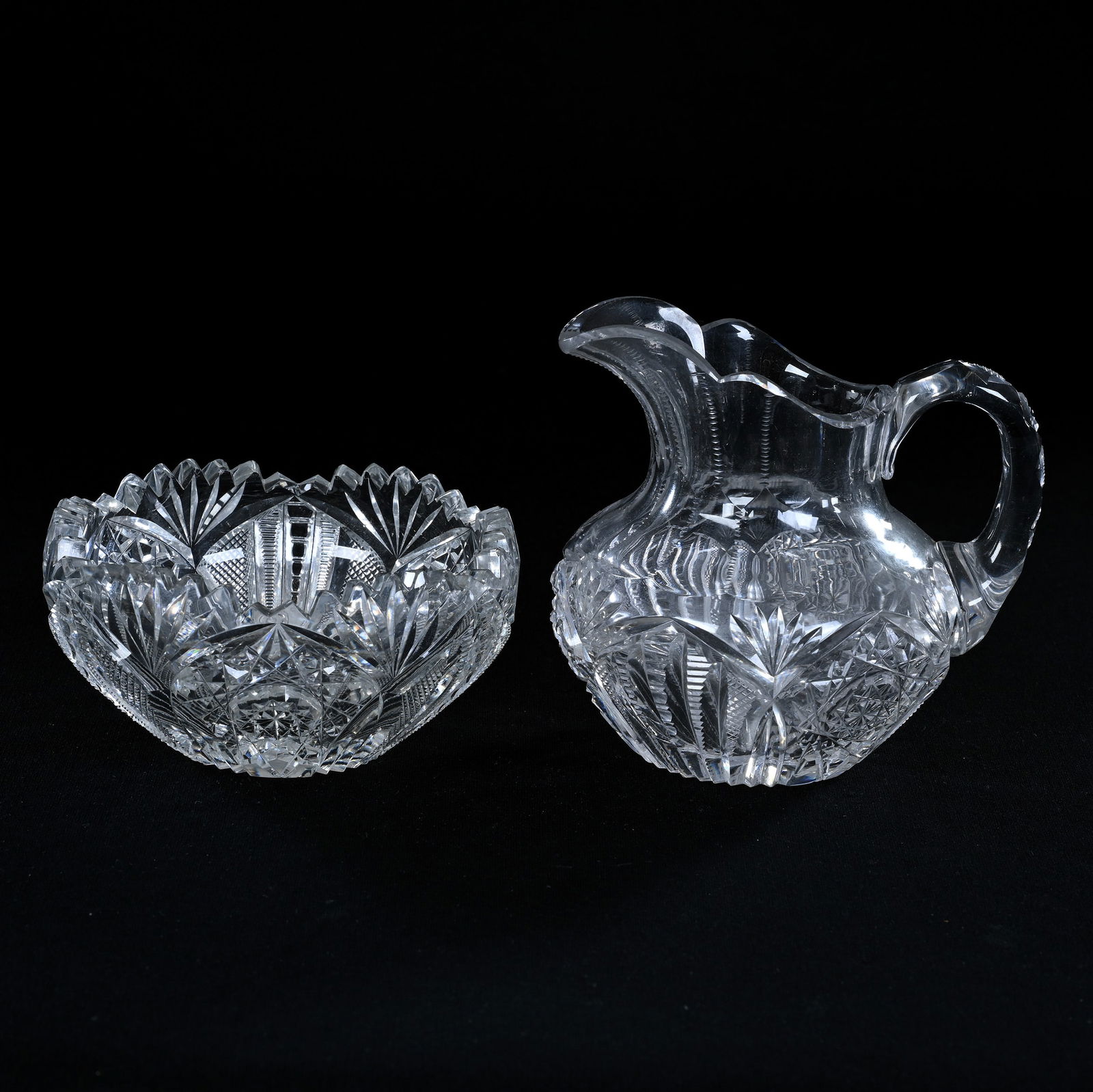 Creamer And Sugar Set, American Brilliant Cut Glass, Signed Hawkes (1 of 3)