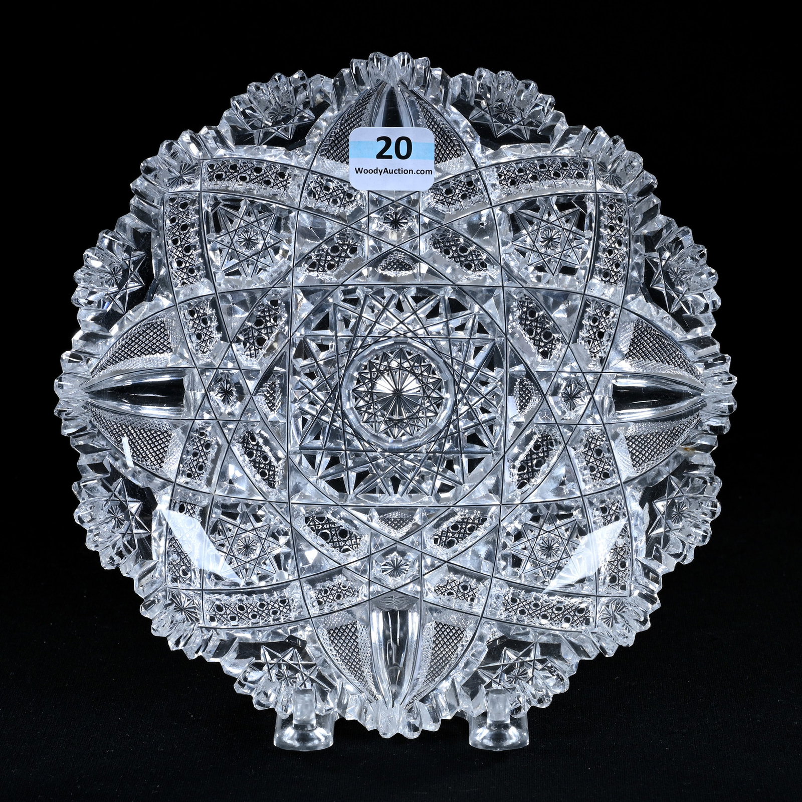 Plate, American Brilliant Cut Glass, Eleanor Pattern By J. Hoare: Plate, American Brilliant Cut Glass, Eleanor Pattern By J. Hoare, 7", Some Light Tooth Roughness, Eleanor Eulau Collection.