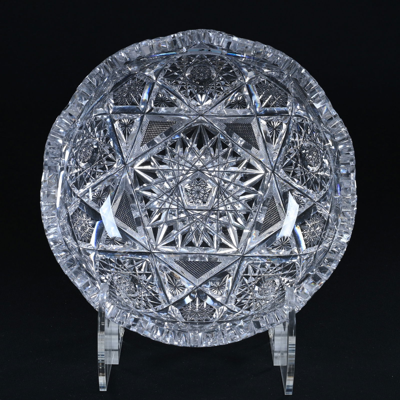 Bowl, American Brilliant Cut Glass, Signed Libbey Colonna Pattern (1 of 3)