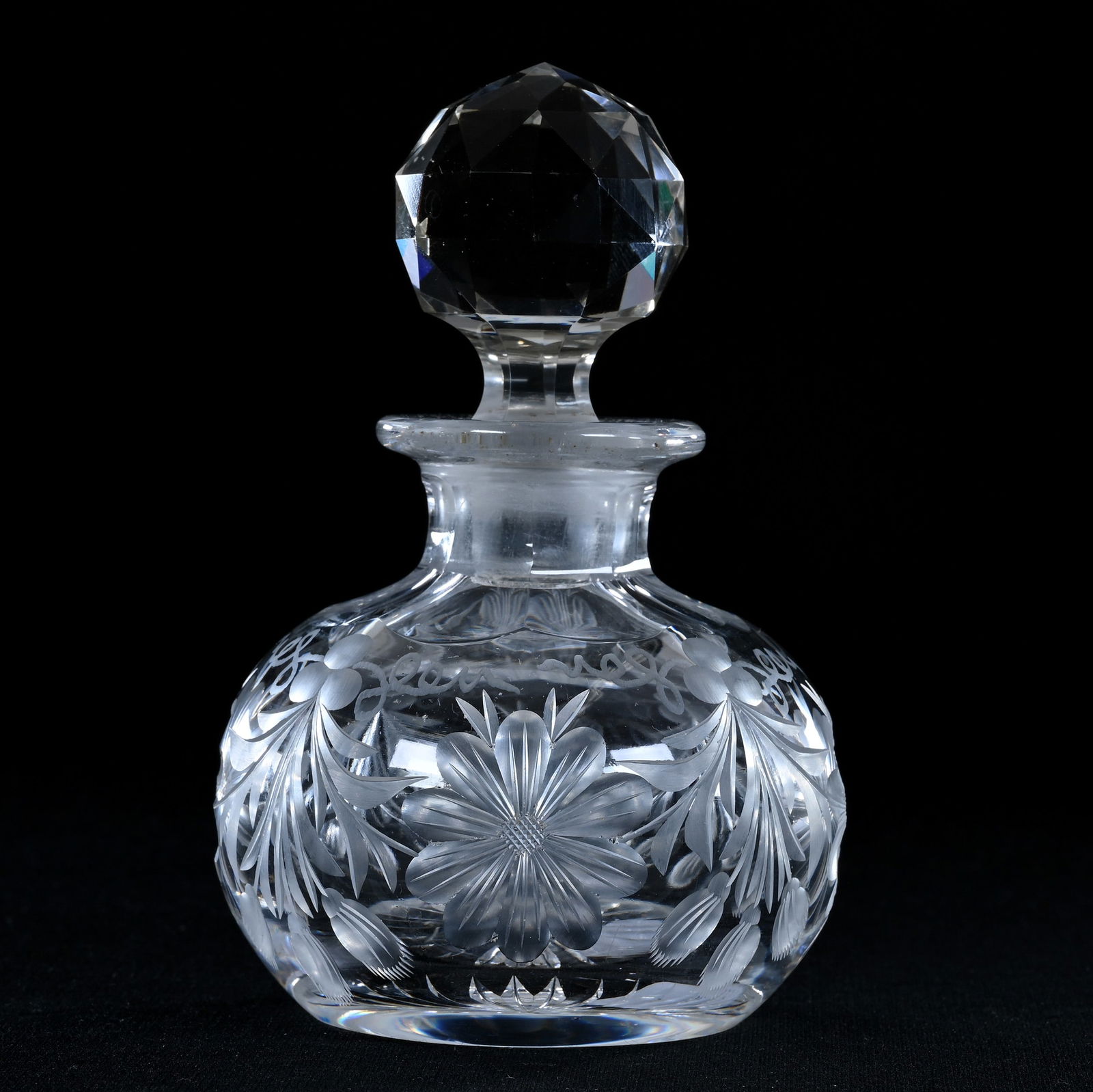 Cologne Bottle, American Brilliant Cut Glass, Signed Tuthill Phlox Pattern (1 of 5)