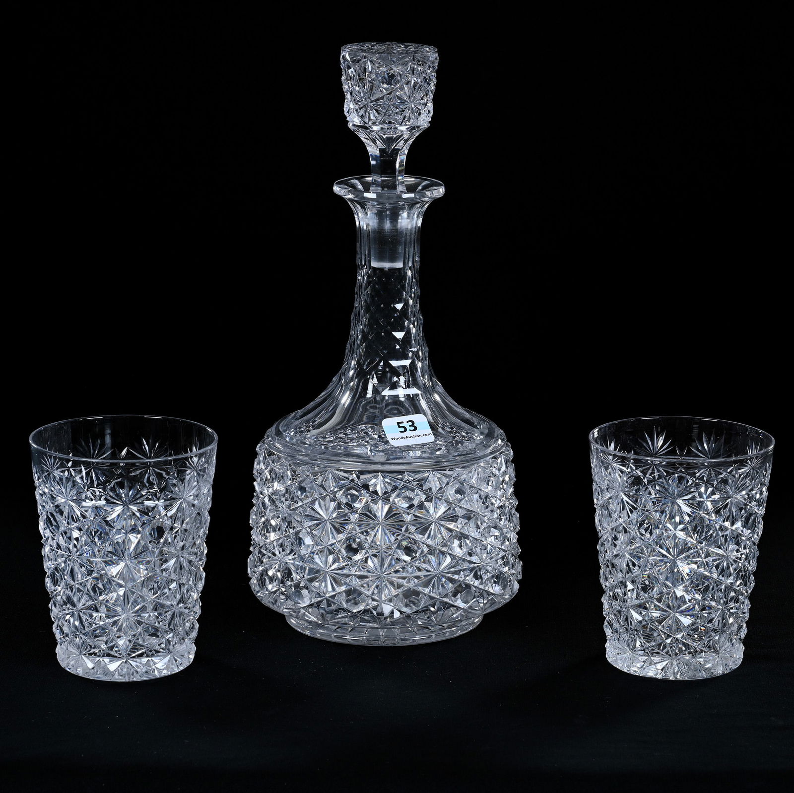 Decanter Set, American Brilliant Cut Glass, Russian Pattern (1 of 3)