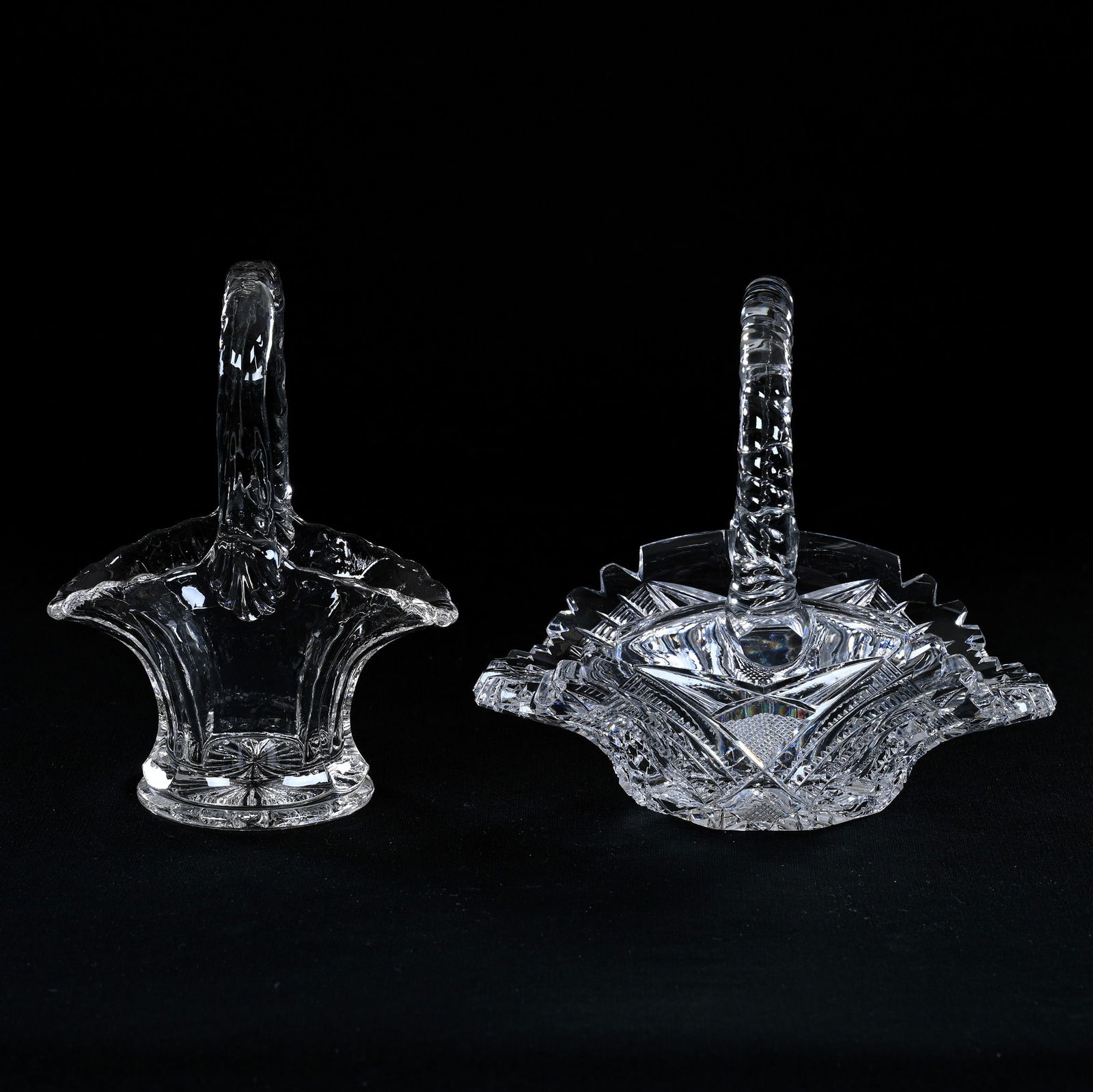 Basket, American Brilliant Cut Glass, Hobstar, Prism, And Nailhead Diamond Motif (1 of 3)