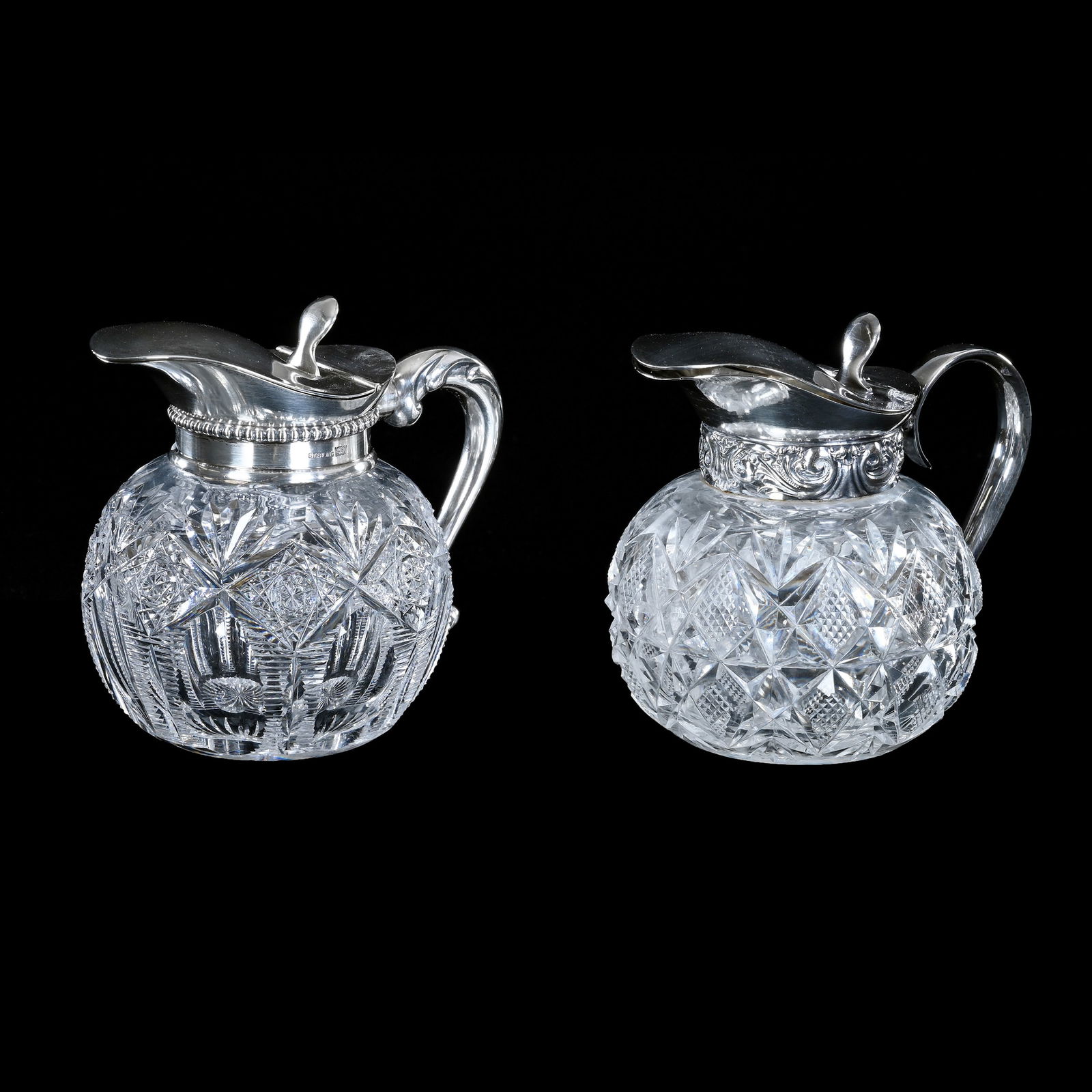 (2) Syrup Pitchers, American Brilliant Cut Glass, (1 of 5)