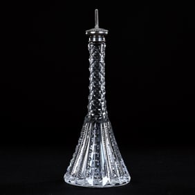 Barber Bottle, American Brilliant Cut Glass, Prism Pattern by J. Hoare