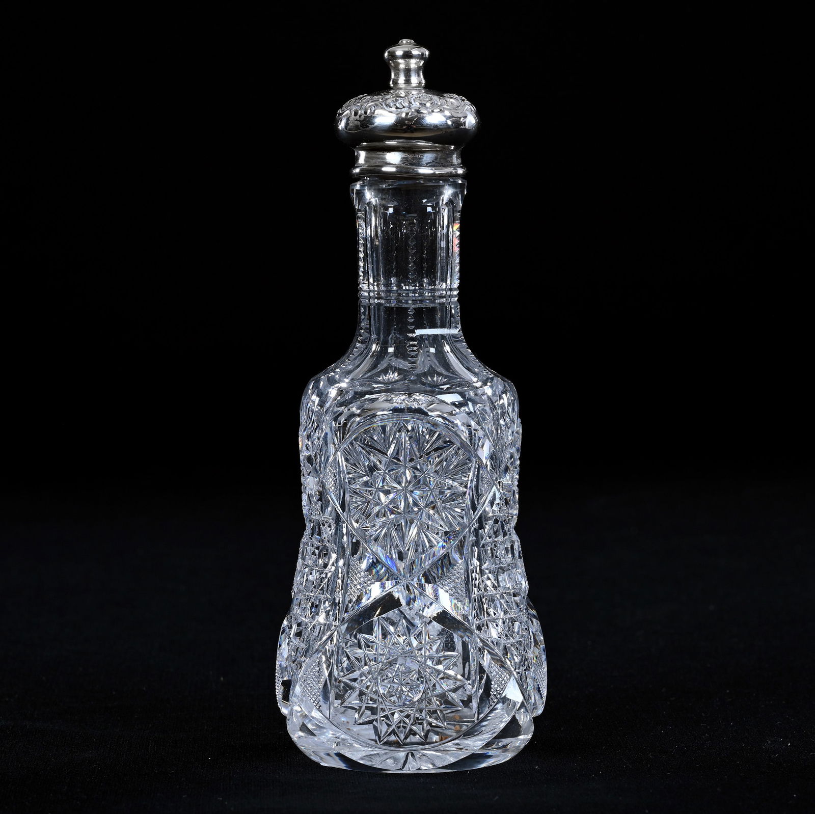 Tabasco Sauce Bottle, American Brilliant Cut Glass, Hobstar, Flashed Hobstar, Cane, Strawberry (1 of 6)