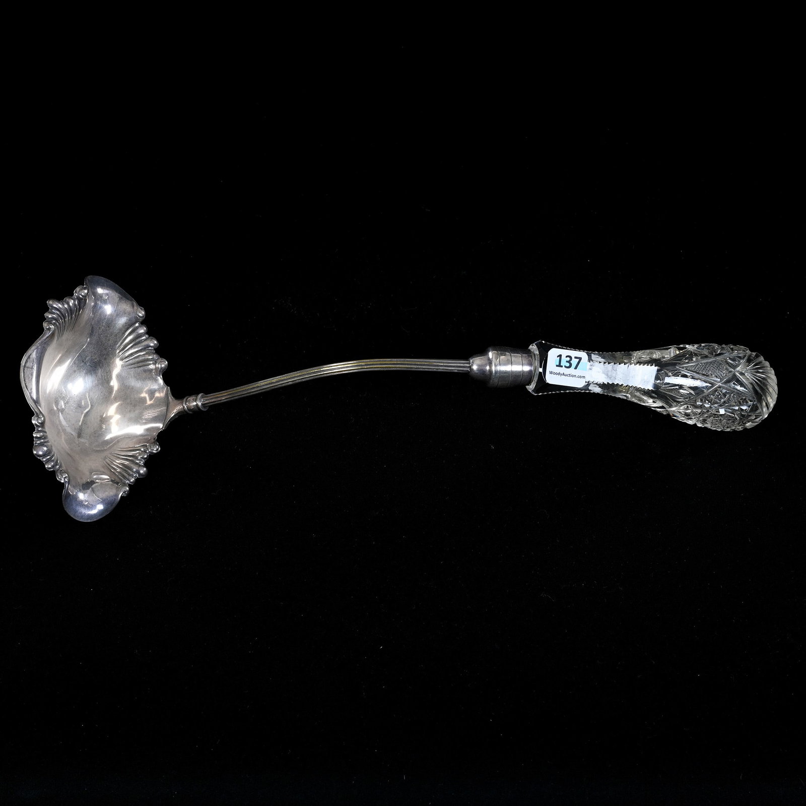 Punch Ladle, American Brilliant Cut Glass, Hobstar, Strawberry Diamond And Fan Motif (1 of 4)