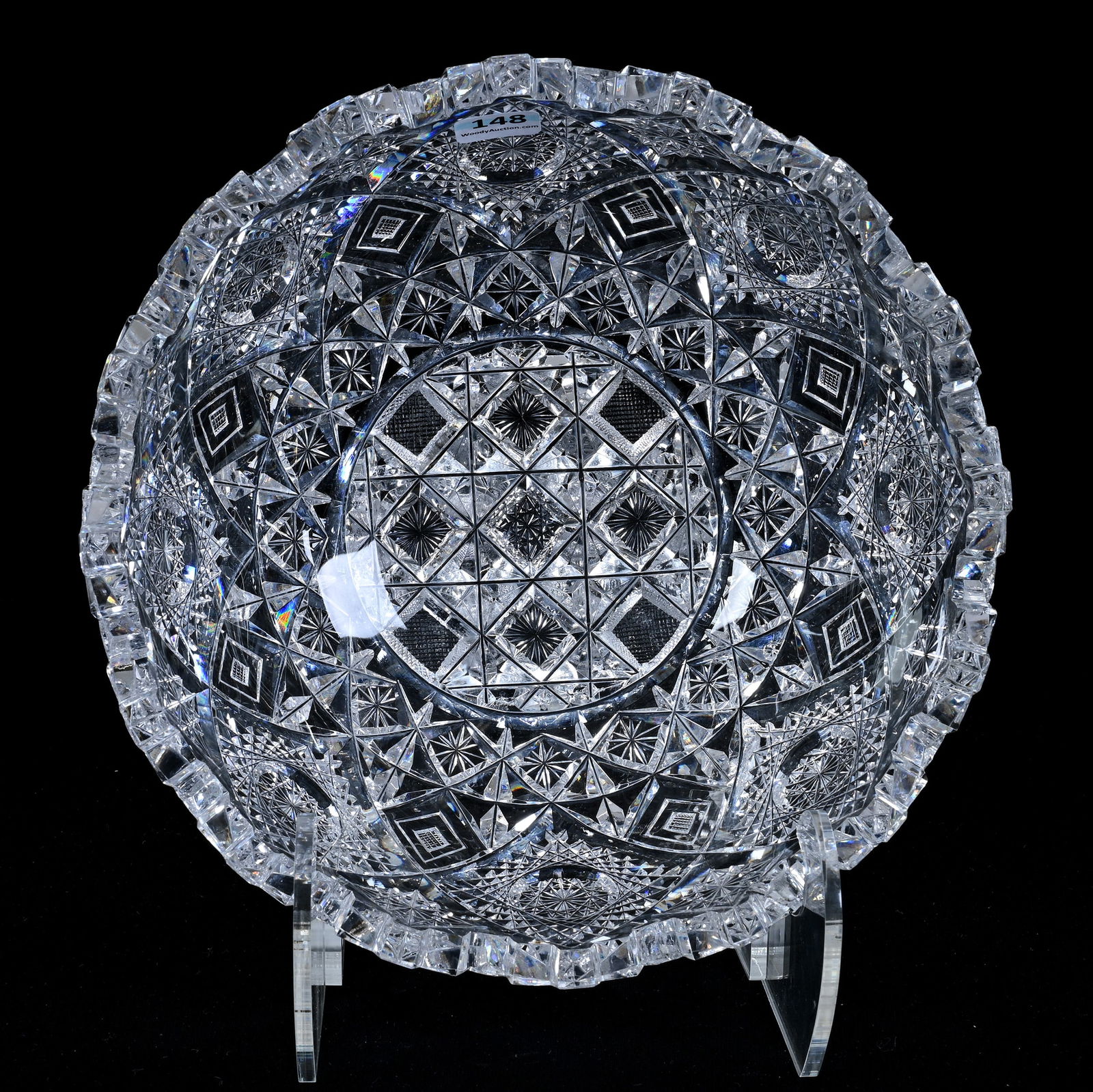 Bowl, American Brilliant Cut Glass, Signed Clark Prima Donna Pattern (1 of 7)