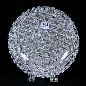 Bowl, American Brilliant Cut Glass, Fully Cut Pattern With Crosscut Diamond Hobs