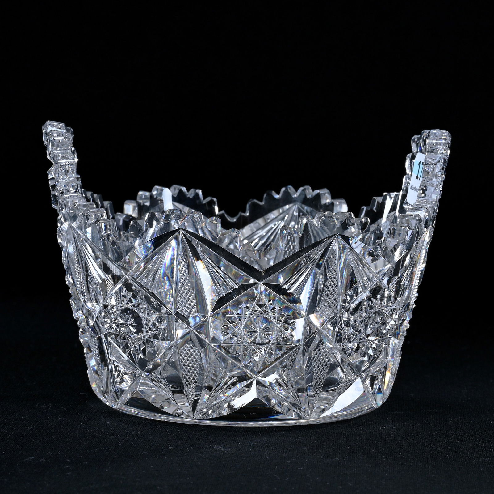 Ice Tub, Tab Handles, American Brilliant Cut Glass, Pattern Resembles Yeddo By Hawkes (1 of 3)