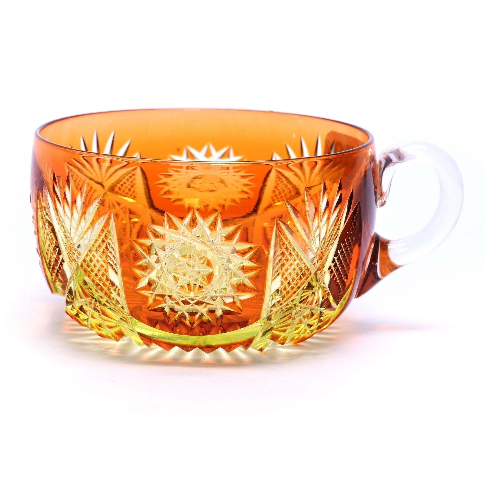 Punch Cup, BPCG, Apricot Cut To Vaseline Attributed To Val St. Lambert (1 of 4)