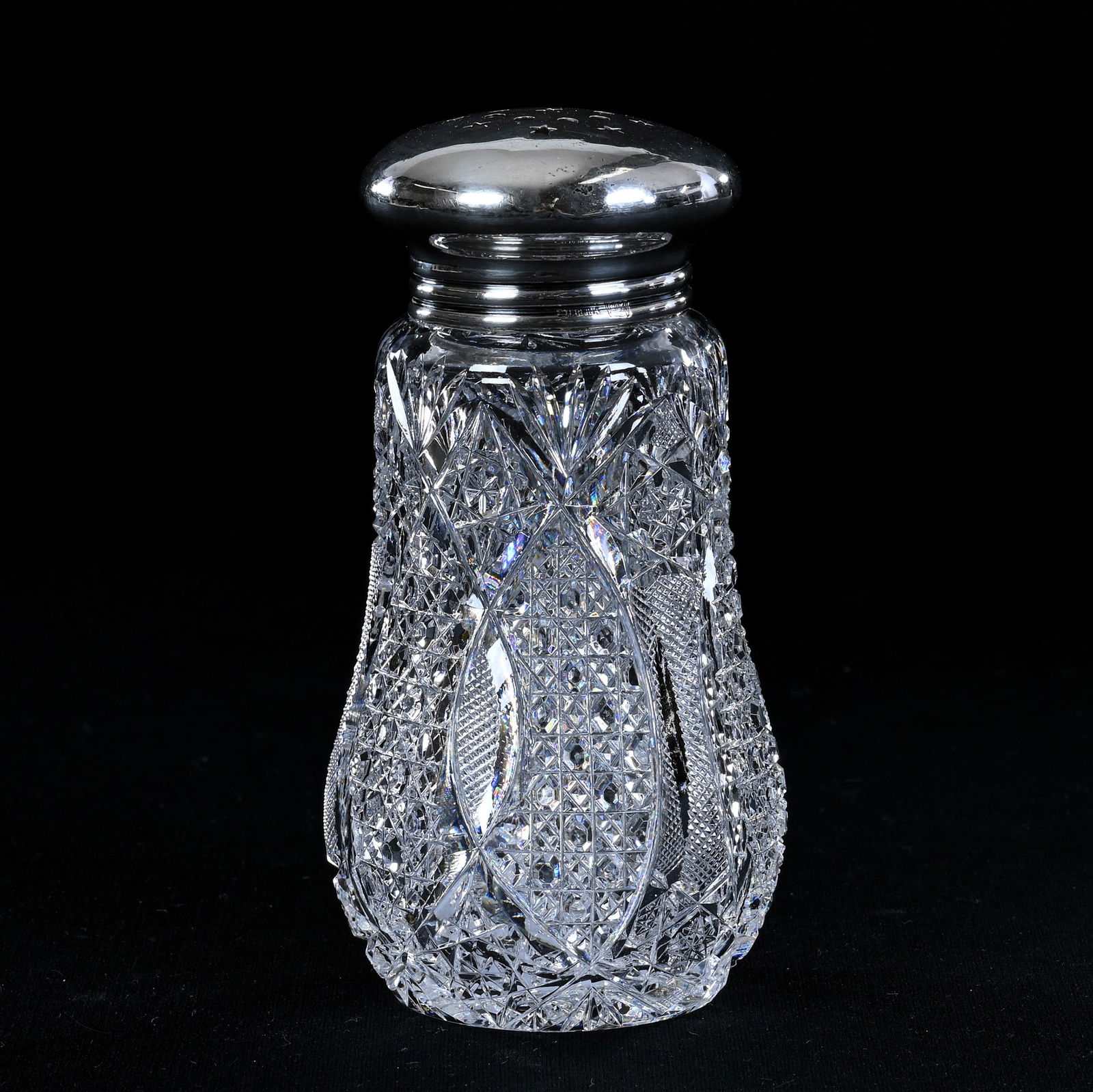 Sugar Shaker, American Brilliant Cut Glass, Hobstar, Vesica, Cane, Strawberry Diamond And Fan Motif (1 of 5)
