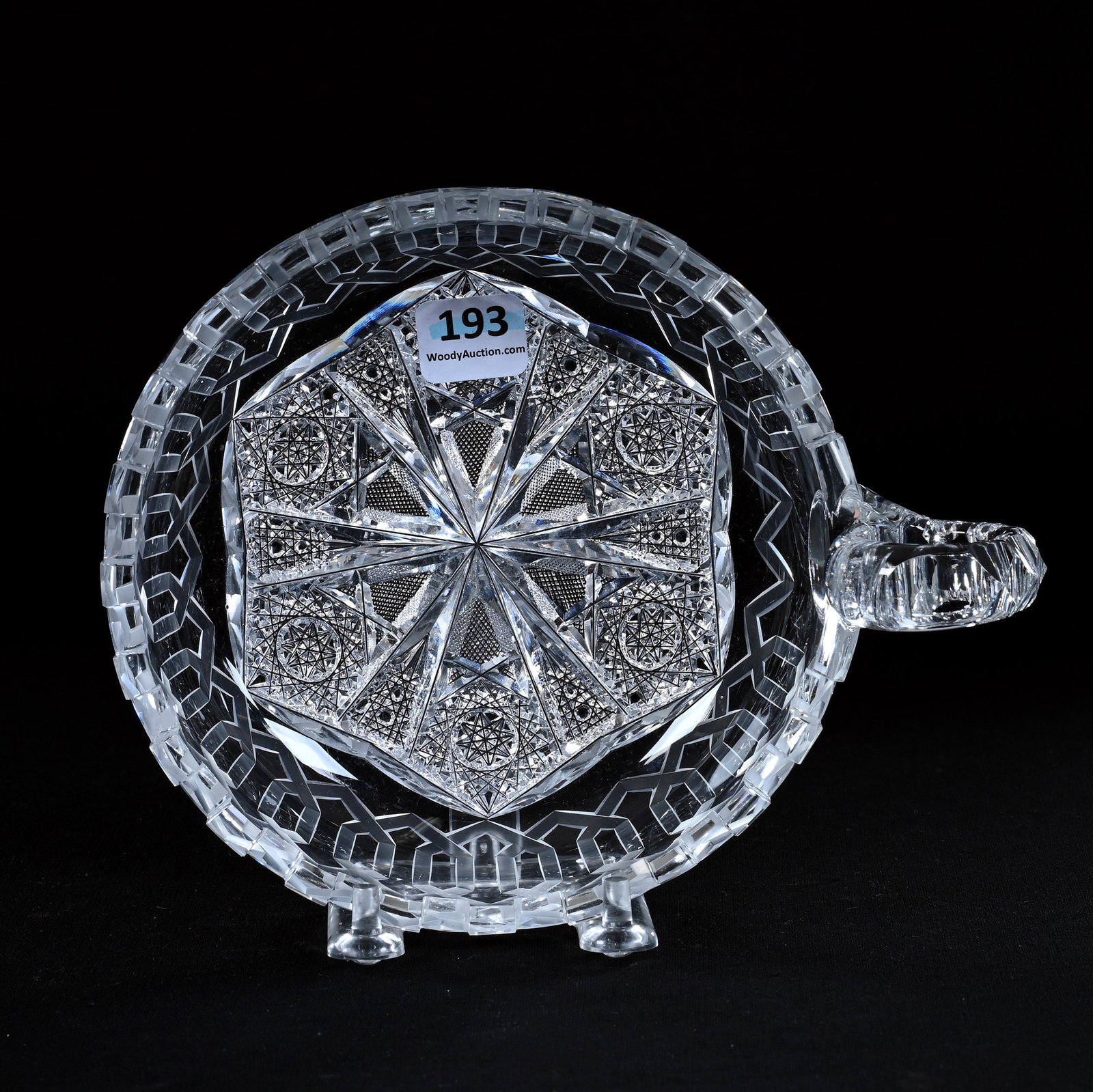 Handled Nappy, American Brilliant Cut Glass, Alhambra Pattern By Meriden (1 of 2)