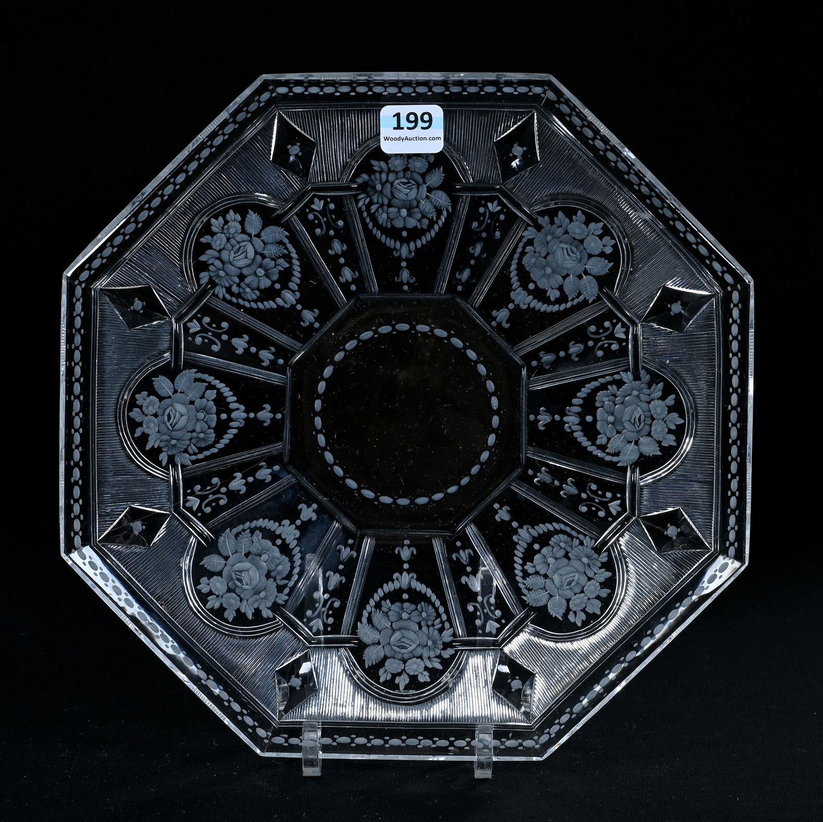 Plate, Eight-Sided, American Brilliant Cut Glass, Adam II Pattern By Sinclaire (1 of 2)