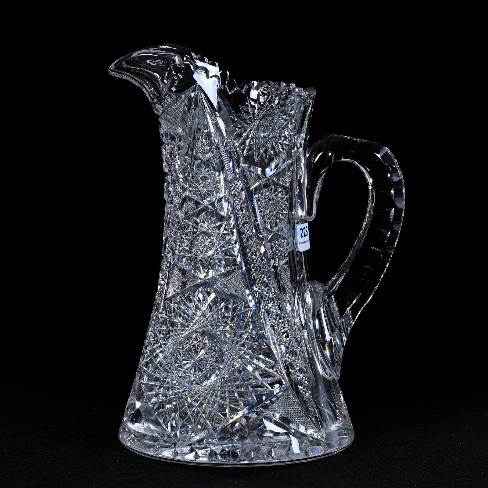 Water Pitcher, American Brilliant Cut Glass, St. Paul Pattern By Shotton Cut Glass (1 of 3)