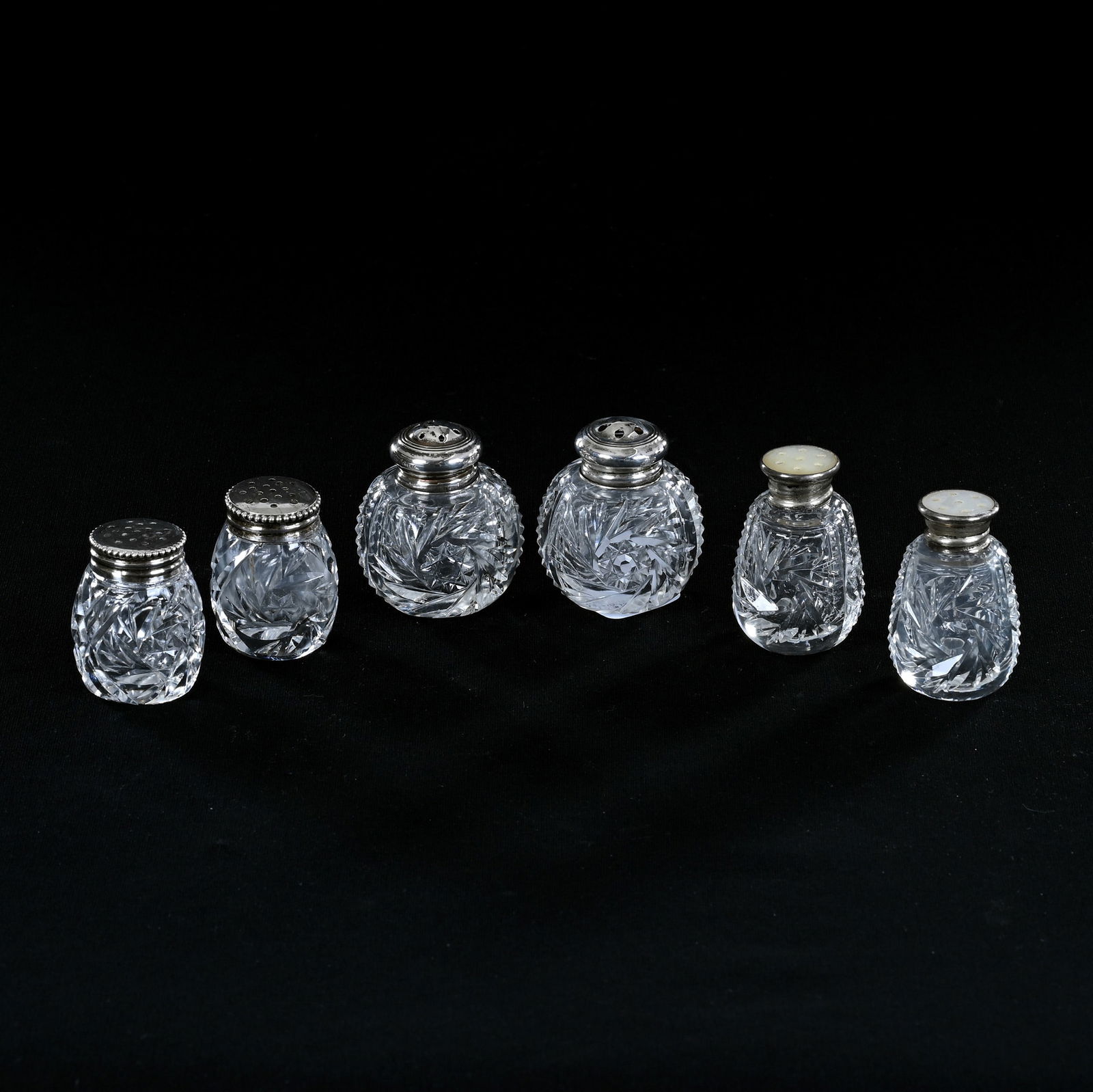 (3) Assorted Salt And Pepper Sets, American Brilliant Cut Glass (1 of 3)