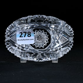 Folded Salt Dip, American Brilliant Cut Glass, Parisian Pattern By Dorflinger