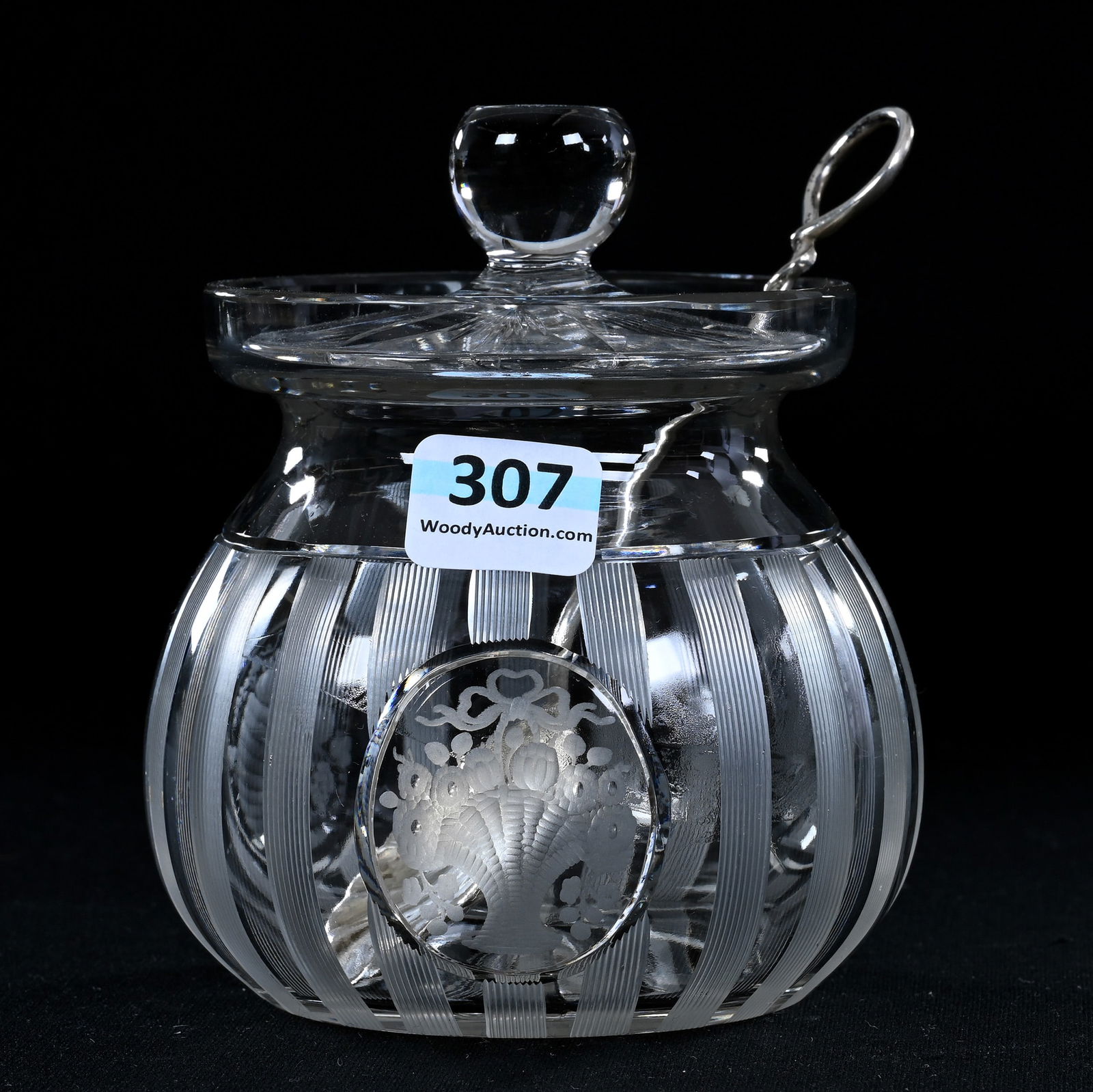 Marmalade Jar, American Brilliant Cut Glass, Signed Hawkes Millicent Pattern (1 of 4)