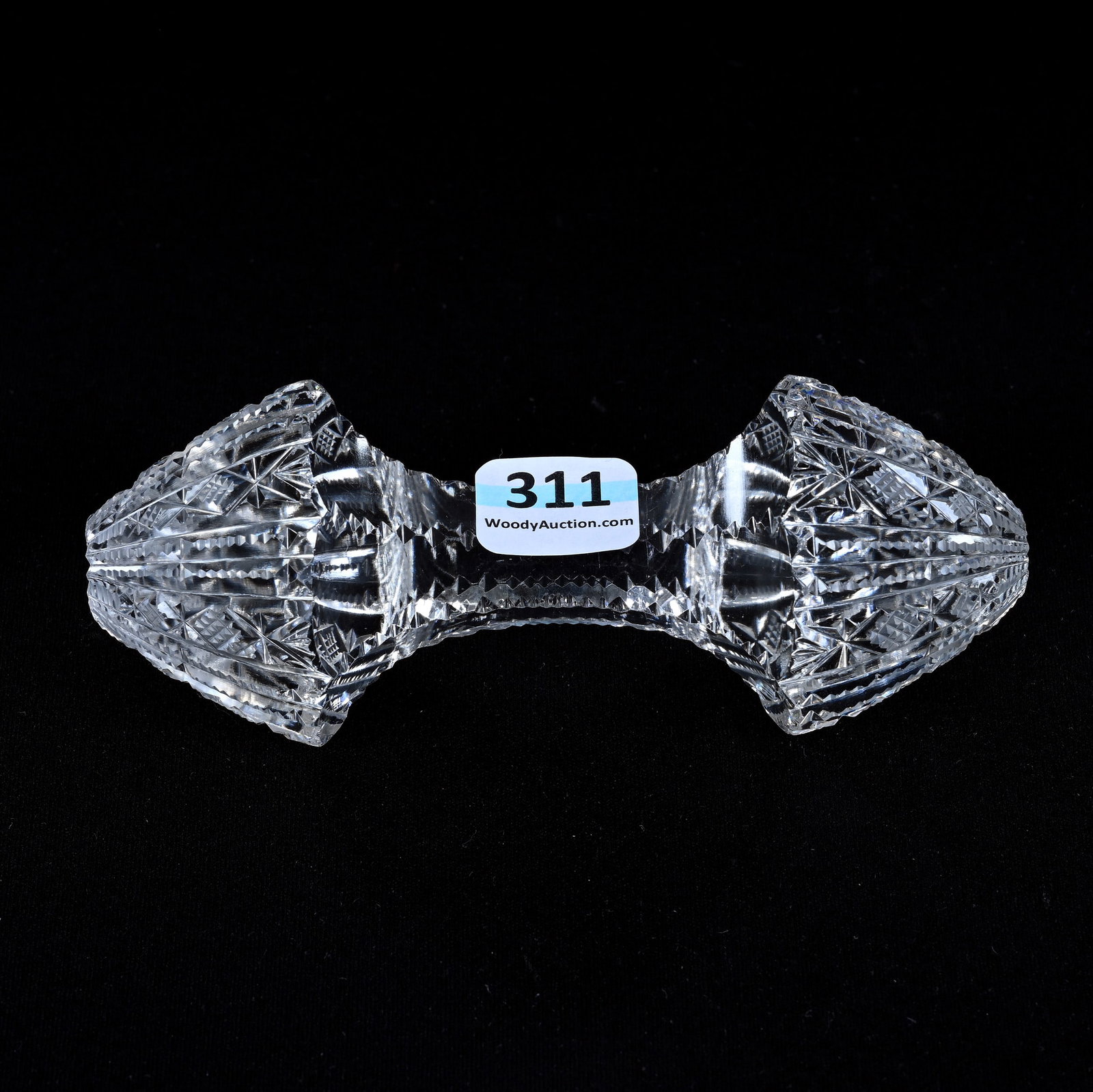 Knife Rest, American Brilliant Cut Glass, Pattern Resembles Hobart By Unger Brothers: Knife Rest, American Brilliant Cut Glass, Pattern Resembles Hobart By Unger Brothers, 5" x 2", Eleanor Eulau Collection.