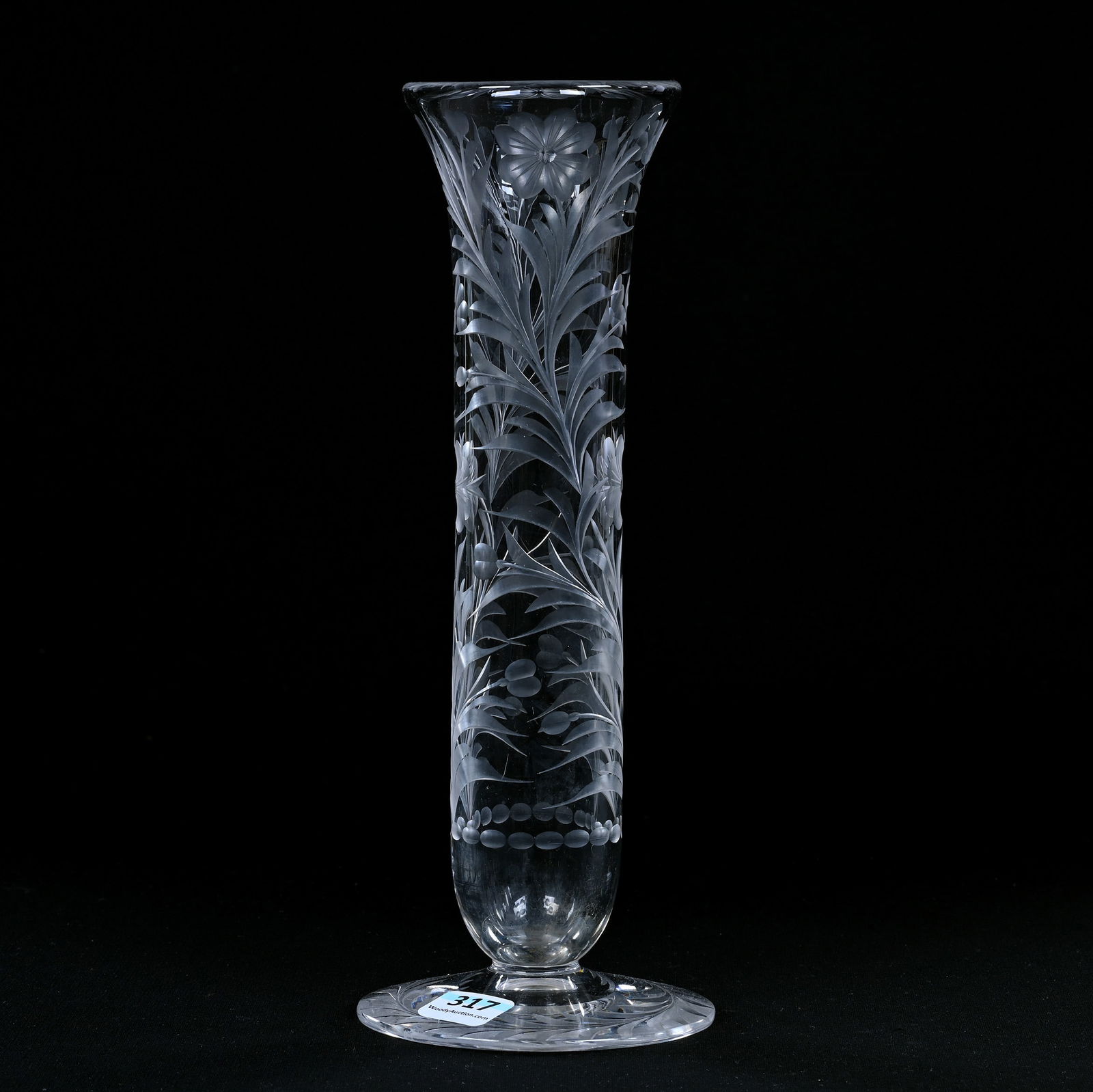 Pedestal Vase, American Brilliant Cut Glass, Signed Tuthill, Pattern Resembles Primrose (1 of 3)