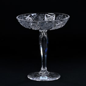 Compote, American Brilliant Cut Glass, Signed Tuthill Primrose Pattern