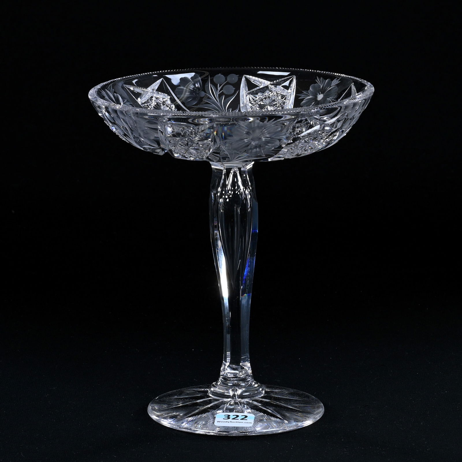 Compote, American Brilliant Cut Glass, Signed Tuthill Primrose Pattern (1 of 3)