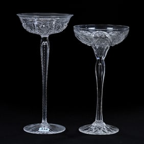 (2) Toasting Champagnes/Jelly Compotes, American Brilliant Cut Glass