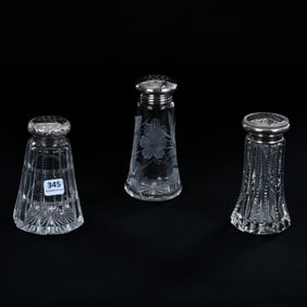 (3) Sugar Shakers, American Brilliant Cut Glass, Various Sizes And Patterns